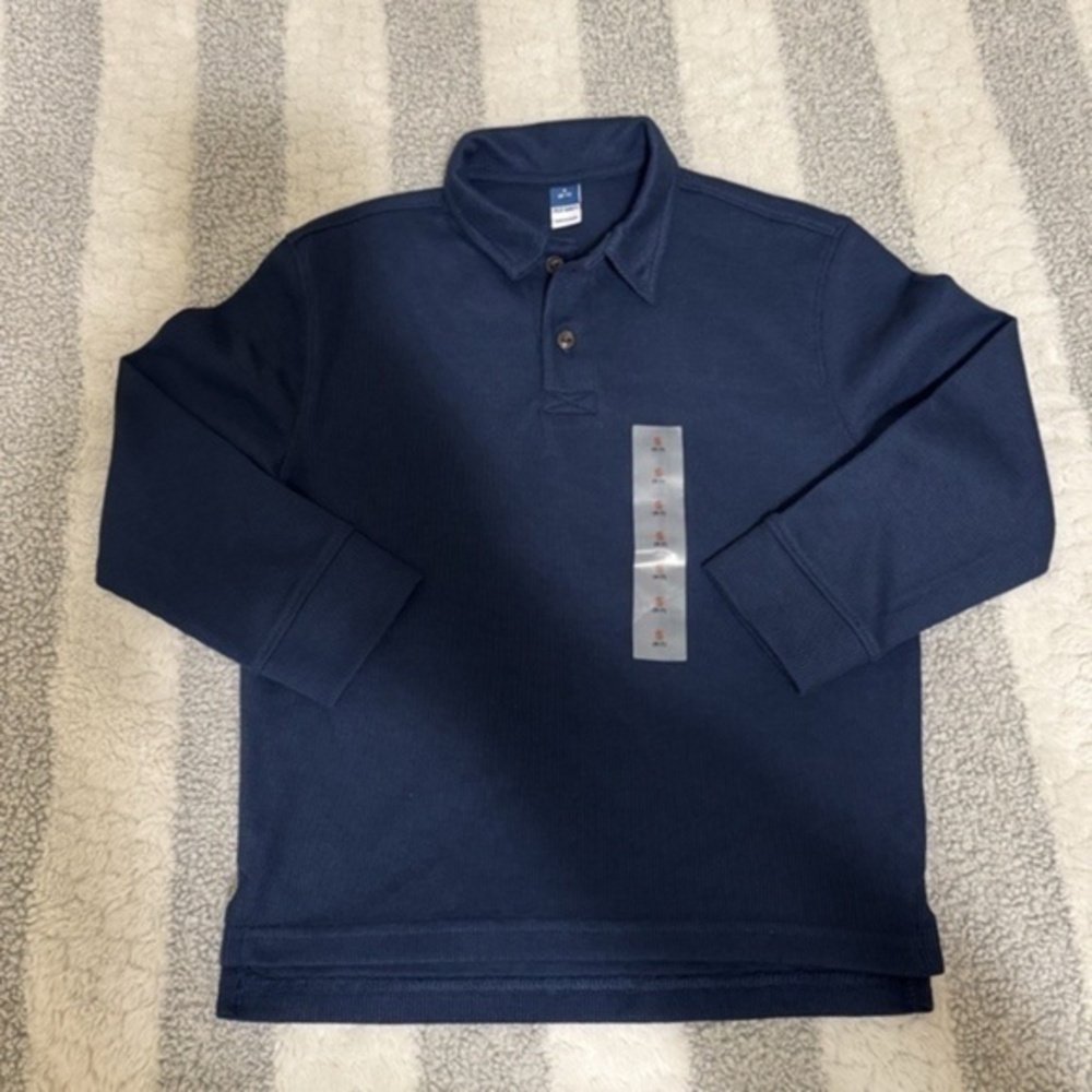 Old Navy NWT Small (6-7) Solid Navy Blue Long Sleeve Polo